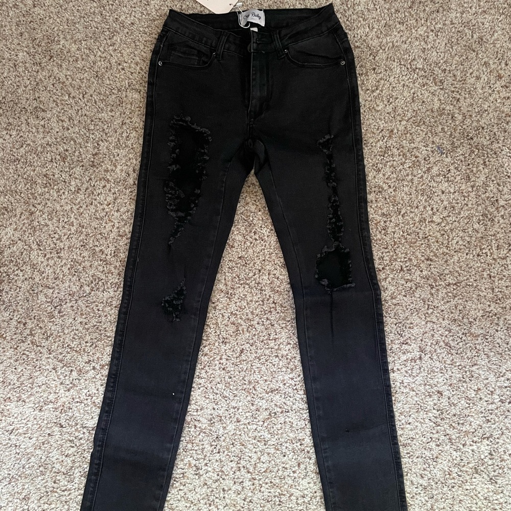 Black Cry Baby distressed skinny jeans
